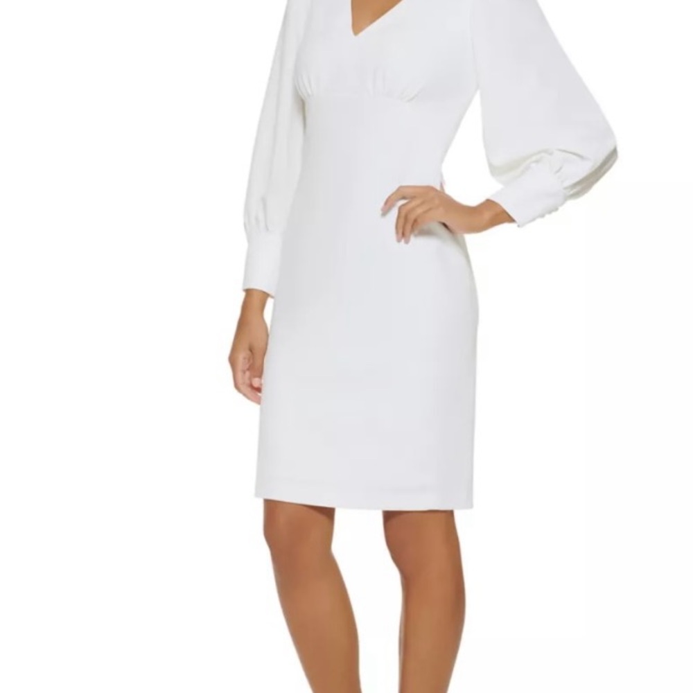 Calvin Klein Jeans White Long Sleeve Dress